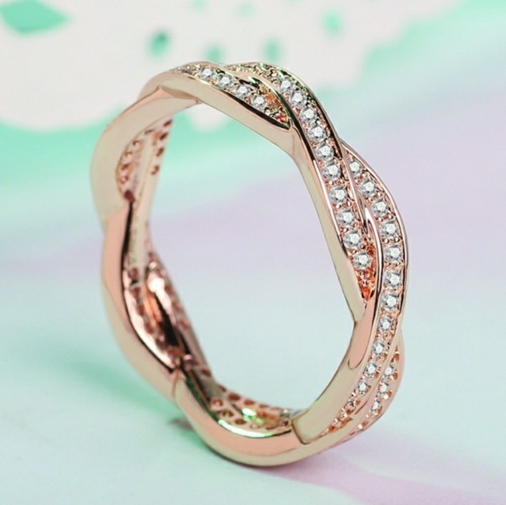 Rose Gold Infinity Twisted Band - Picture 2 of 4